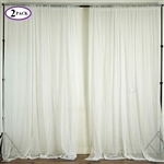 5ft x 10ft Fire Retardant Sheer Organza Premium Curtain Panel Backdrops - Ivory - Set Of 2