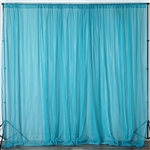 10ft x 10ft Fire Retardant Sheer Voil Premium Curtain Panel Backdrops - Turquoise