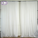5ft x 10ft Fire Retardant Sheer Organza Premium Curtain Panel Backdrops - White - Set Of 2