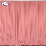 5ft x 10ft Rose Quartz Fire Retardant Polyester Curtain Panel Backdrops Window Treatment with Rod Pockets - Set Of 2