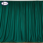 5ft x 10ft Hunter Green Fire Retardant Polyester Curtain Panel Backdrops Window Treatment with Rod Pockets - Set Of 2