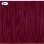 5ft x 10ft Burgundy Fire Retardant Polyester Curtain Panel Backdrops Window Treatment with Rod Pockets - Set Of 2