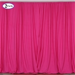 5ft x 10ft Fushia Fire Retardant Polyester Curtain Panel Backdrops Window Treatment with Rod Pockets - Set Of 2