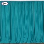 5ft x 10ft Turquoise Fire Retardant Polyester Curtain Panel Backdrops Window Treatment with Rod Pockets - Set Of 2