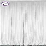 5ft x 10ft White Fire Retardant Polyester Curtain Panel Backdrops Window Treatment with Rod Pockets - Set Of 2
