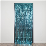 3ft x 8ft Sparkling Metallic Foil Fringe Curtain - Turquoise