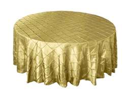 120" Round Tablecloth Pintuck - Champagne