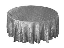 120" Round Tablecloth Pintuck - Silver
