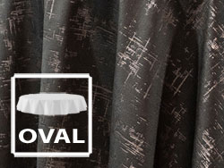 108" x 132" Premium Etched Velvet Oval Tablecloth