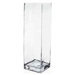 16" Square Glass Vase (Clear)