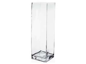 16" Square Glass Vase (Clear)