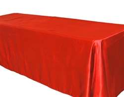 Red 60x126" Satin Rectangle Tablecloth