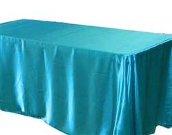 Turquoise 60x102" Satin Rectangle Tablecloth