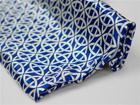 Patterned Zen Art Satin Fabric Bolts - 54" x 10Yard Royal Blue-White