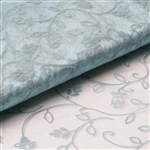 54" x 10 Yards Velvet Embroidery Sheer Organza Fabric Bolt - Light Blue