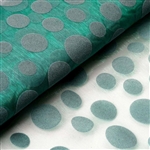 54" x 10 Yards Velvet Dots Sheer Organza Fabric Bolt - Emerald Green
