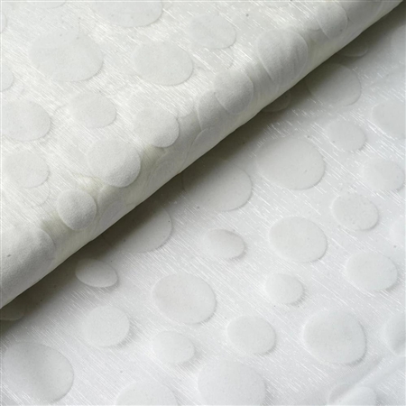 54" x 10 Yards Velvet Dots Sheer Organza Fabric Bolt - Ivory