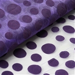 54" x 10 Yards Velvet Dots Sheer Organza Fabric Bolt - Purple