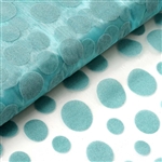 54" x 10 Yards Velvet Dots Sheer Organza Fabric Bolt - Turquoise
