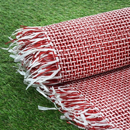 54" x 4 Yards Premium Raffia Picnic Party Upholstery Fabric Bolt - Red/White