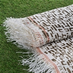 54" x 4 Yards Premium Raffia Picnic Party Upholstery Fabric Bolt - Chocolate/Ivory