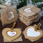 Burlap Heart Frame Favor