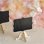 Mini Wooden Chalkboard Table Displays Message Board Signs With Removable Stands - 10 Pack