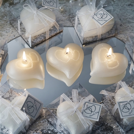 Only for You Large Floating Heart Candle 25 Pack - White