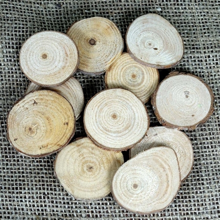 Rustic Wooden Chips Table Scatter Decoration Crafts - 25PCS