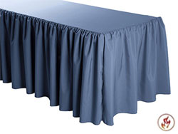 FR Shirred Polyester Table Skirts - 8 Foot Table (3 Sides Covered) - 13 Foot Section
