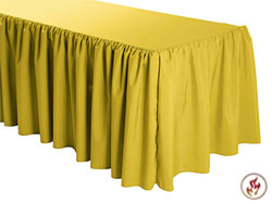 FR Shirred Polyester Table Skirts - 8 Foot Table (All Sides Covered) - 21 Foot Section