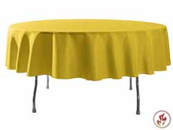 Rental Flame Retardant 114" Round Polyester Tablecloth