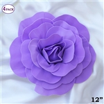 12" Foam Paper Craft Artificial Flowers For Wedding - Lavender - Pack of 4