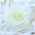 16" Large Artificial DIY 3D Flowers for Room Wall Decoration - Ivory - Pack of 4