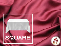 Rental Fire Retardant 120"x120" Satin Lamour Overlay Tablecloth
