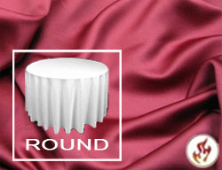 Rental Fire Retardant 132" Satin Lamour Round Tablecloth