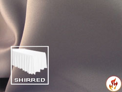 Flame Retardant Satin Lamour Shirred Table Skirt - 8FT  (4 Sides Covered) - 21FT Section - 2-Pack