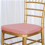 2" Thick Chair Seat Padded Sponge Cushion With Poly Thread Soft Fabric Straps and Removable Zippered Cover - Dusty Rose