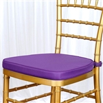 2" Thick Chair Seat Padded Sponge Cushion With Poly Thread Soft Fabric Straps and Removable Zippered Cover - Purple