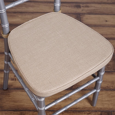 2" Thick Natural Burlap Cushion for Beechwood Chairs