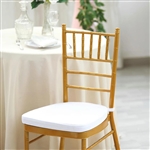2" Thick Velcro Strap Chiavari Chair Cushion with Removable Velvet Cover - White
