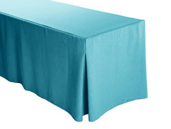 Premium Faux Burlap Fitted Tablecloth 30”x96”x29” w/ Pleated Corners – 8FT Rectangular Table