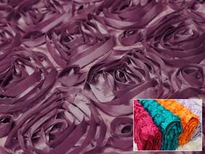 Grandiose Rosette Fabric Bolts – Eggplant 54"x4yards