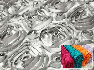 Grandiose Rosette Fabric Bolts – Silver 54"x4yards