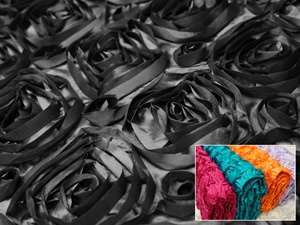 Grandiose Rosette Fabric Bolts – Black 54"x4yards