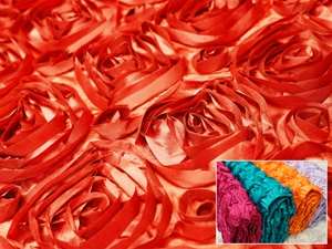 Grandiose Rosette Fabric Bolts – Red 54"x4yards