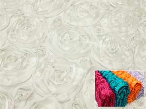 Grandiose Rosette Fabric Bolts – White 54"x4yards