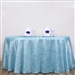 Light Blue 117" Crinkle Taffeta Round Tablecloth
