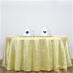 Yellow 117" Crinkle Taffeta Round Tablecloth