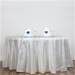 Ivory 117" Crinkle Taffeta Round Tablecloth